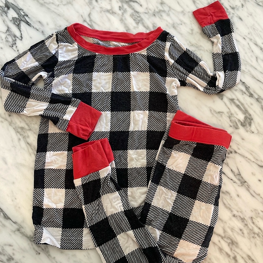 Little Sleepies Buffalo Plaid 2 Piece Longsleeve & Pant Pajama Set